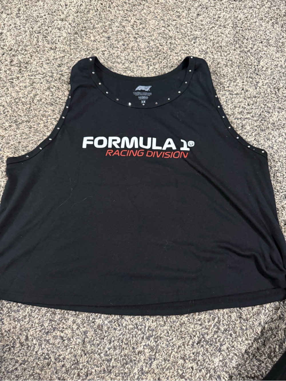 Hybrid Apparel Black Tank Top With Formula 1 Racing Logo
